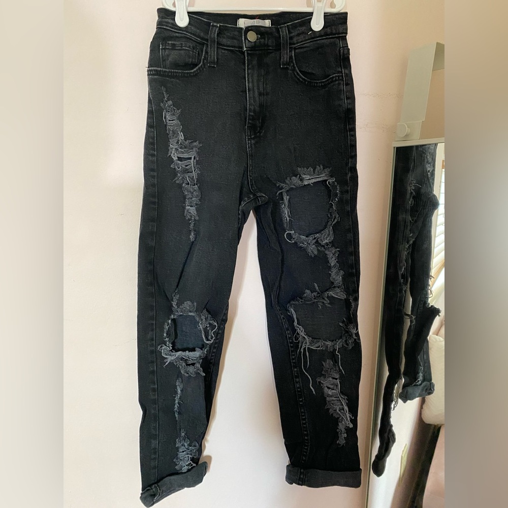Black ripped jeans